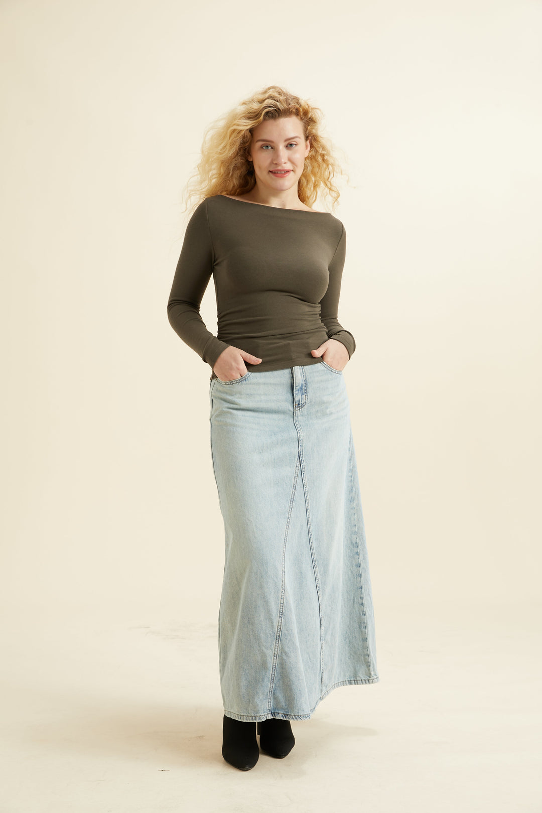 Matilda Long sleeve Boatneck Top