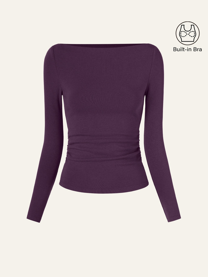 Matilda Long sleeve Boatneck Top