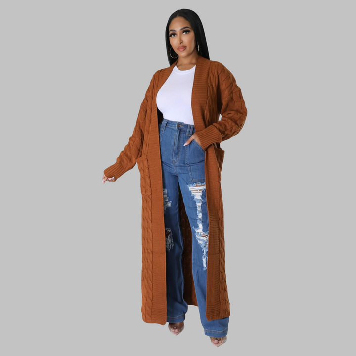 JACKIE™ - Casual Long-Sleeve Long Cardigan