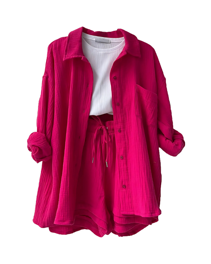 VERA™ – Modern Button-Up Shorts Set