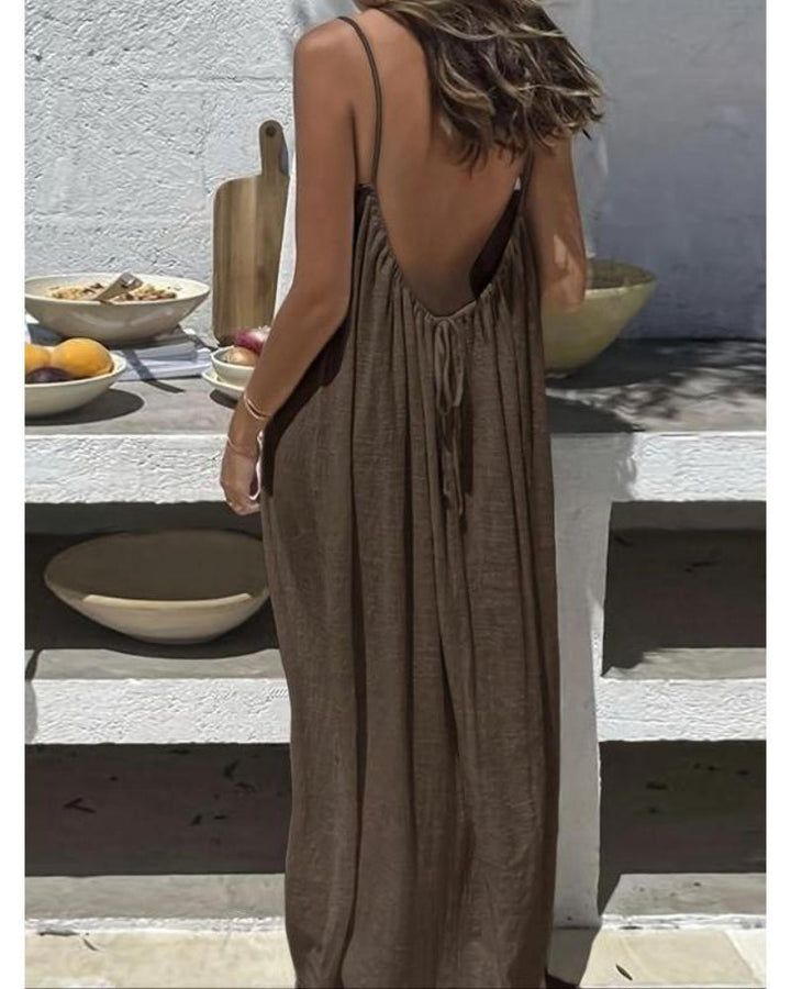 SUMMER- Sleeveless Cami Lounge Maxi Dress