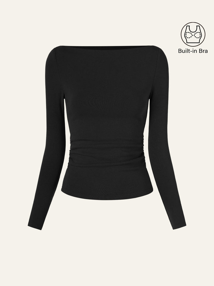 Matilda Long sleeve Boatneck Top