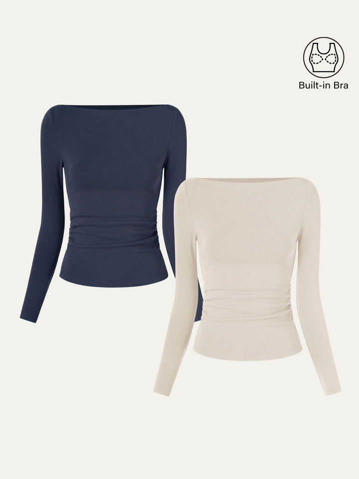 Matilda Long sleeve Boatneck Top