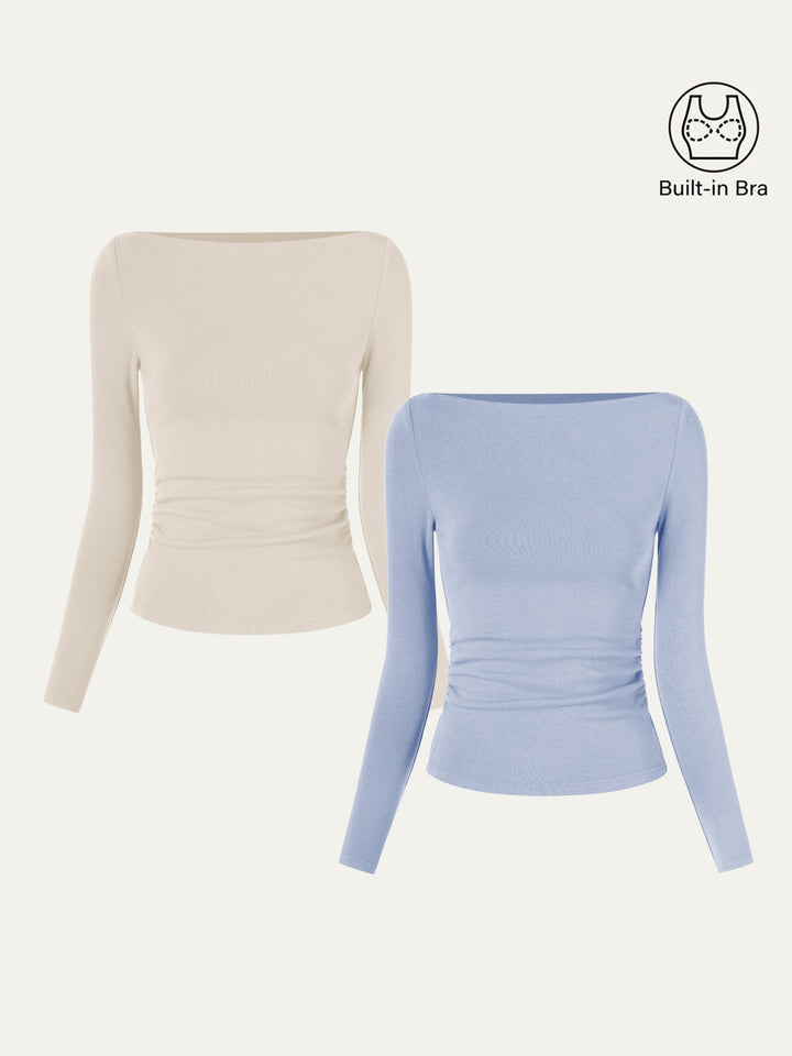 Matilda Long sleeve Boatneck Top