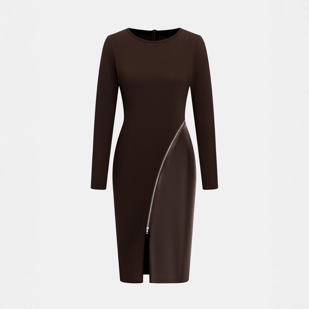 HALLIE - Leather Elegant Bodycon Dress