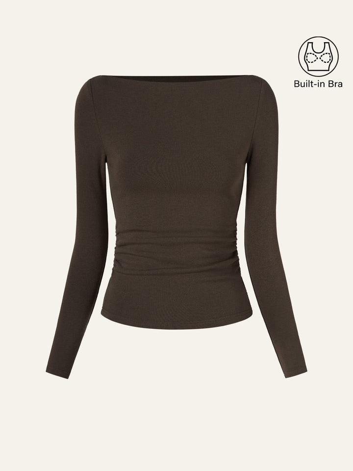 Matilda Long sleeve Boatneck Top