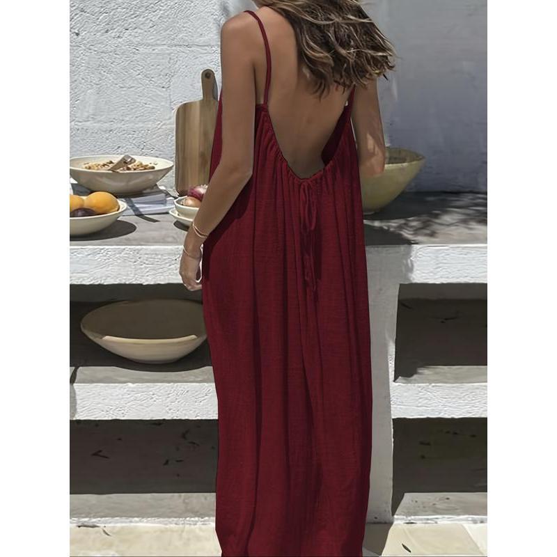 SUMMER- Sleeveless Cami Lounge Maxi Dress