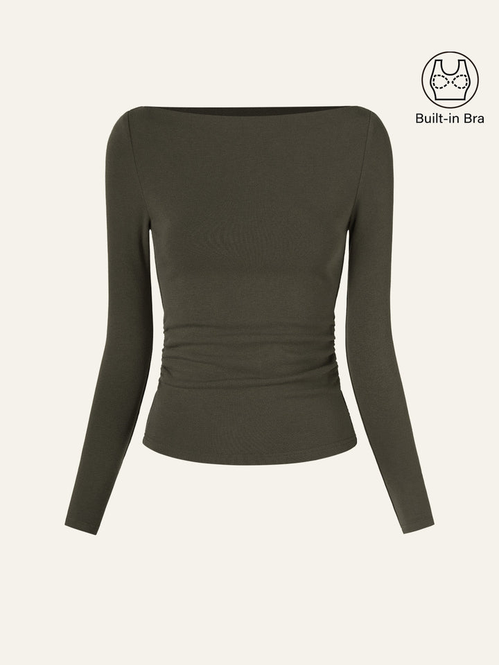 Matilda Long sleeve Boatneck Top