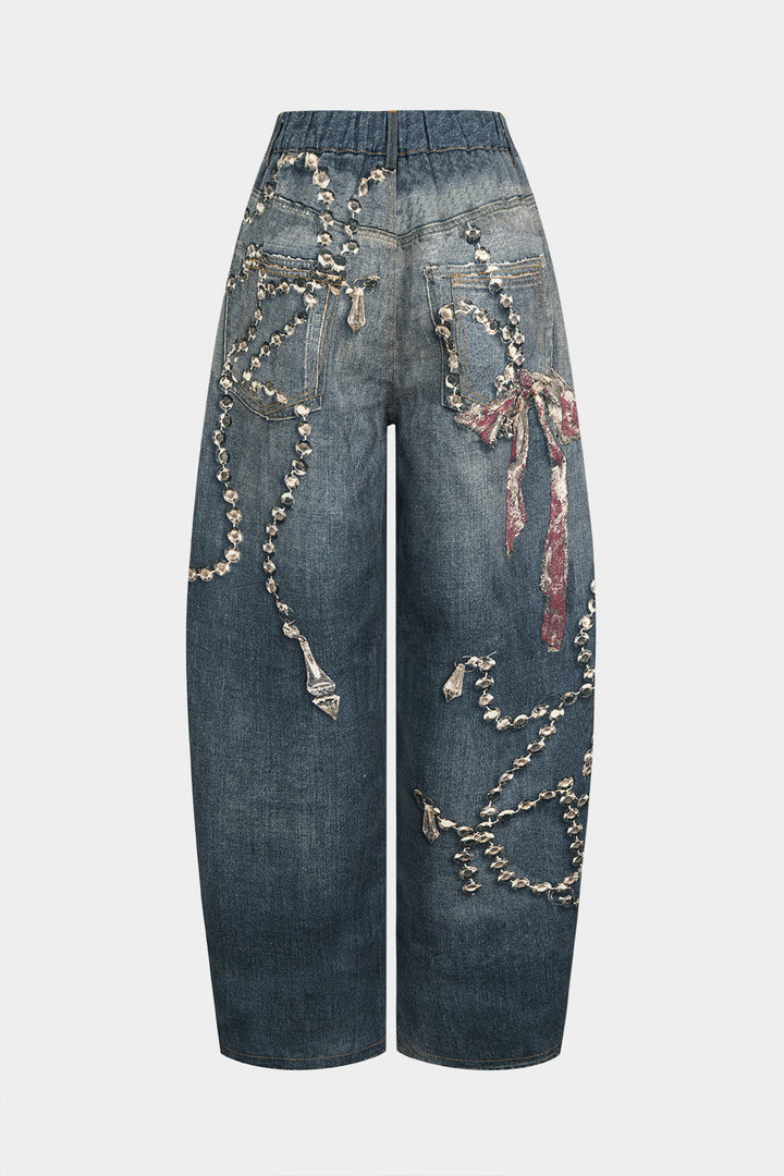 MAIA - Artistic Denim High Waist Jeans
