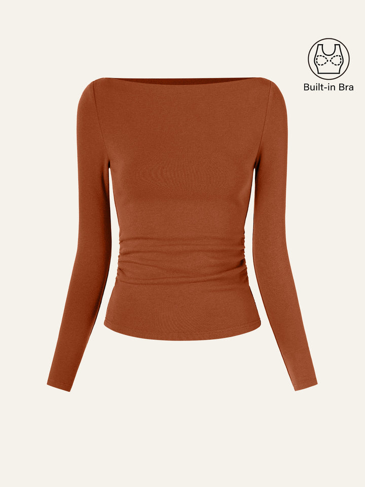 Matilda Long sleeve Boatneck Top