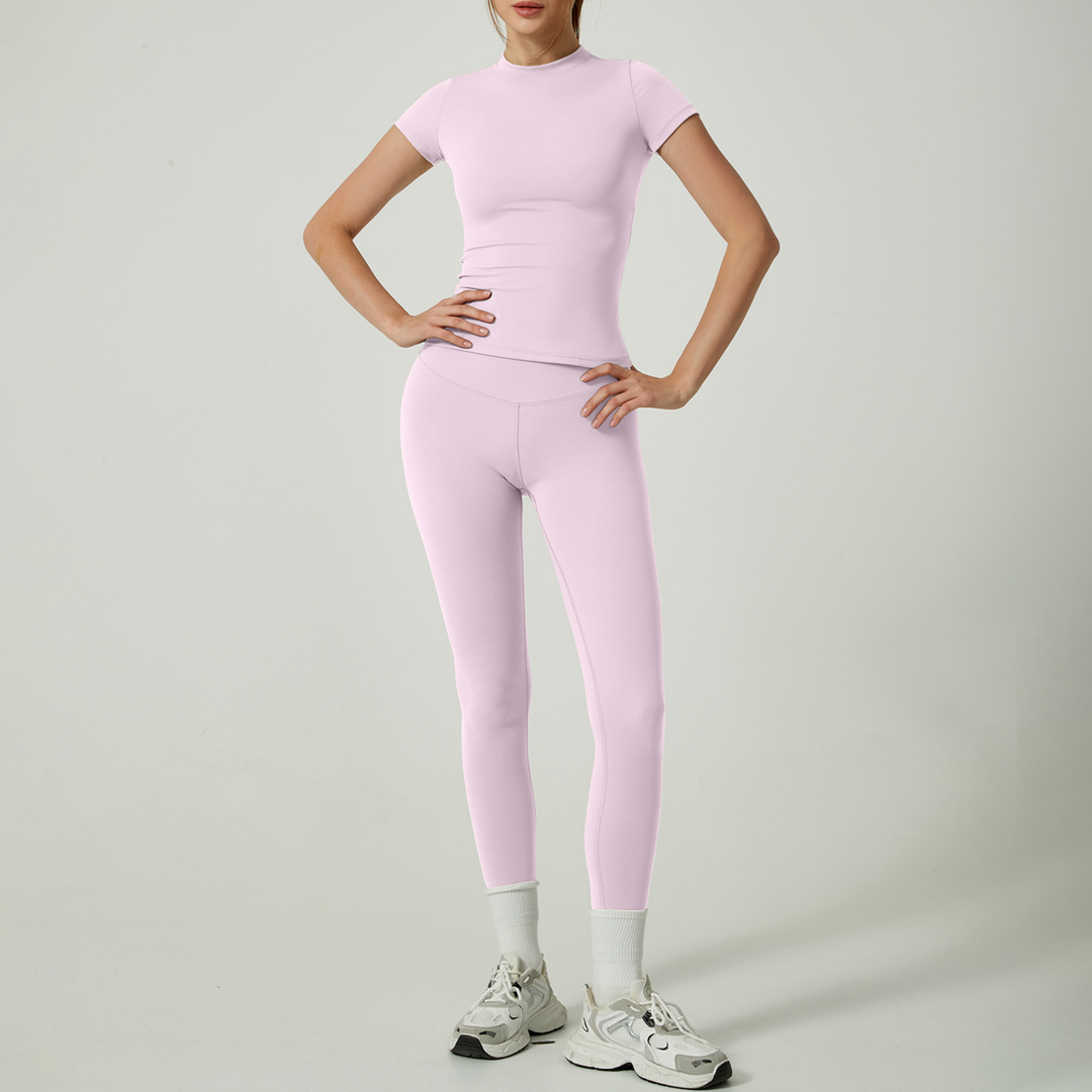 UBE™ - Casual Plain Top and Leggings Loungewear Set