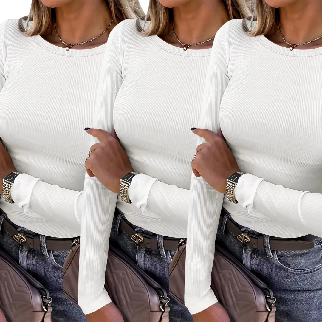 KARIN™ - Basic Comfortable Ribbed Crewneck Shirt