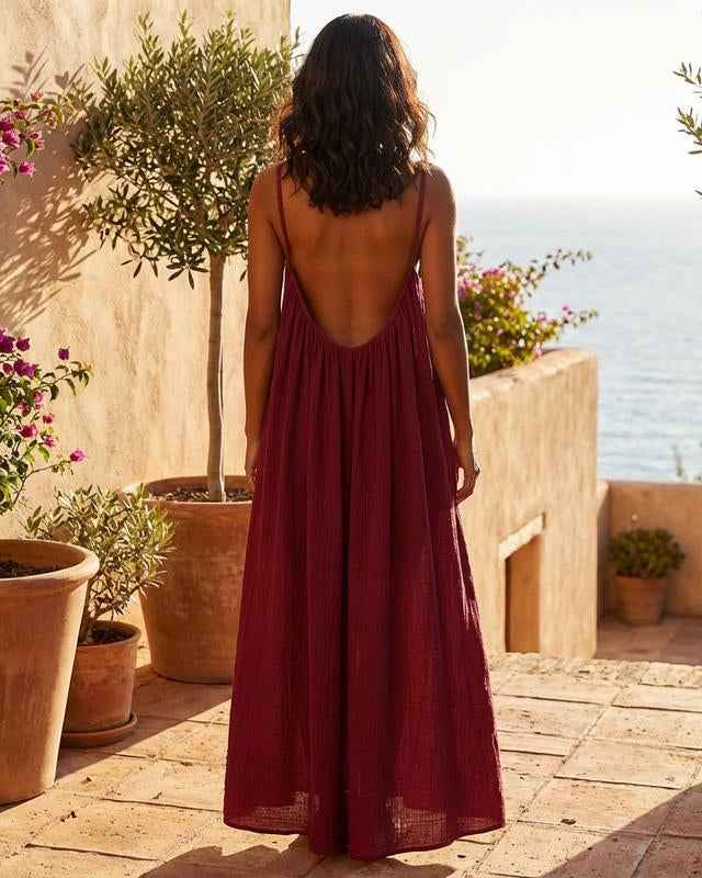 SUMMER- Sleeveless Cami Lounge Maxi Dress
