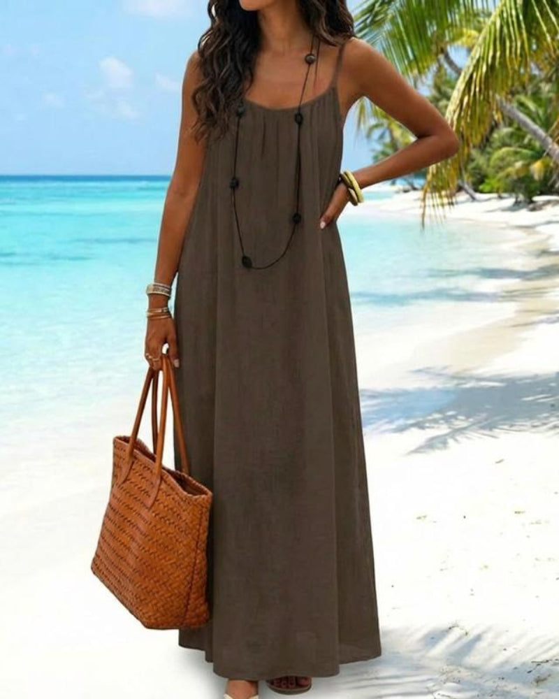 SUMMER- Sleeveless Cami Lounge Maxi Dress