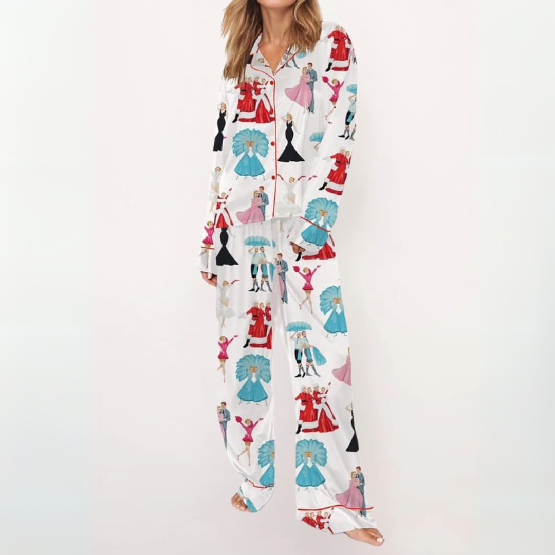 SYLIA™ - Casual Printed Button Down Top and Comfy Pajama