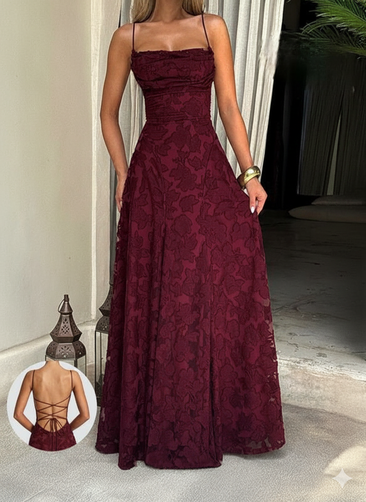 XENIA™ - Elegant Backless Lace Long Dress Fitted Design for Special Occasions & Parties