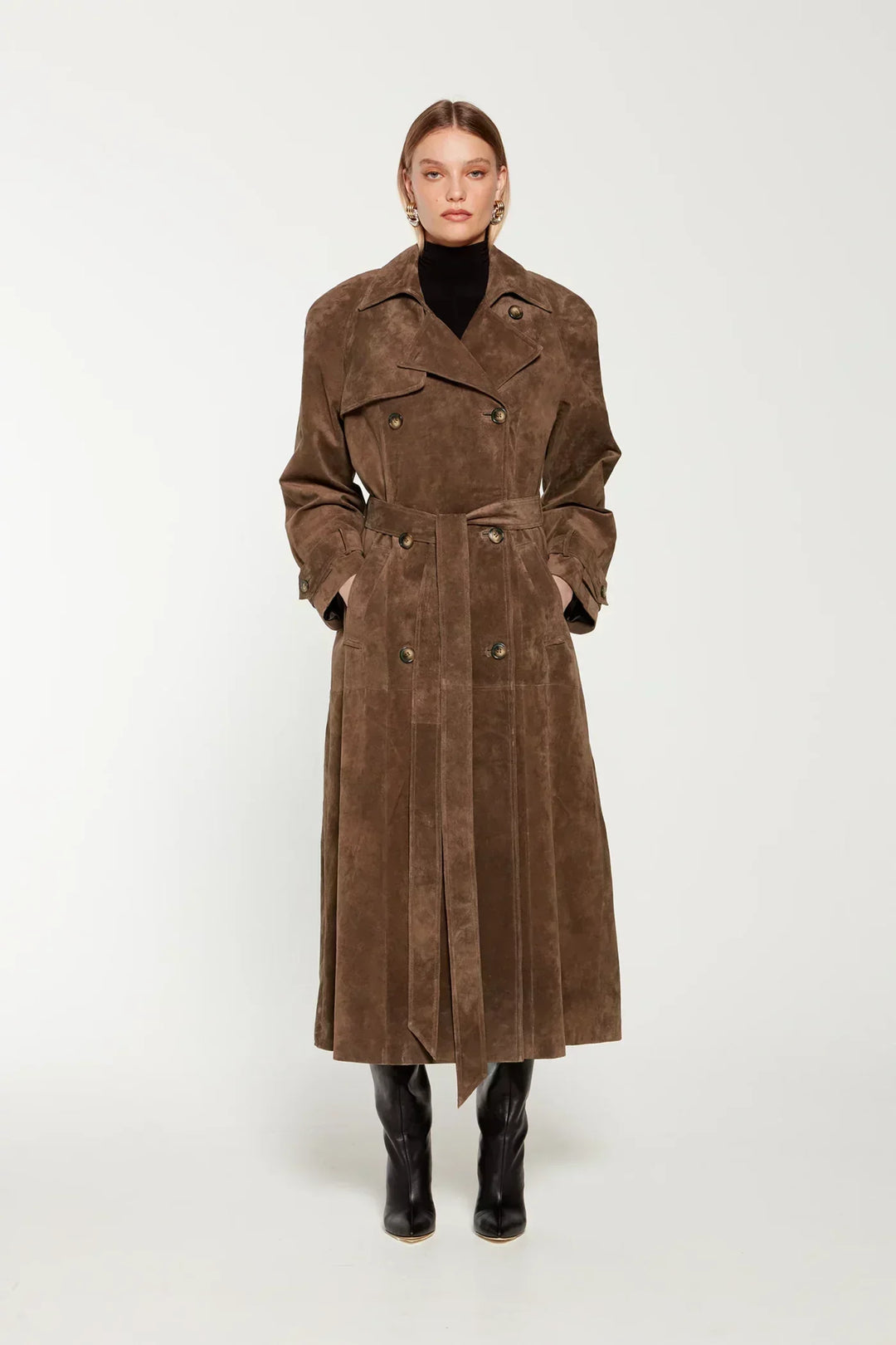 HANNAH - Classy Belted Trench Coat
