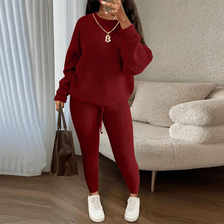 TAMA™ - Cozy Long Sleeve Sweater and Drawstring Pants Set