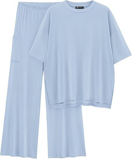 FILTA™ - Casual Basic Top and Elastic Waist Pants Set