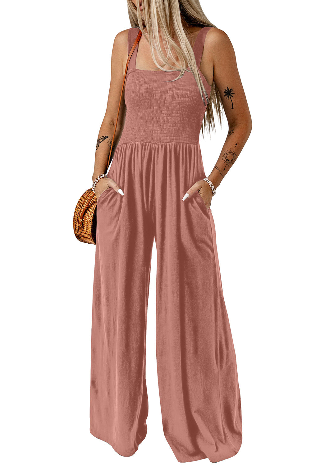 CATHLEEN™ – Lightweight Wide-Leg Square Neck Jumpsuit