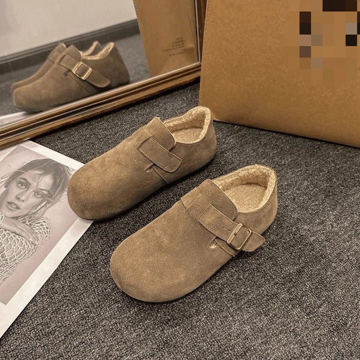 OPHELIA™ - Women’s Faux Leather Winter Shoes Plush Lined Casual Flats