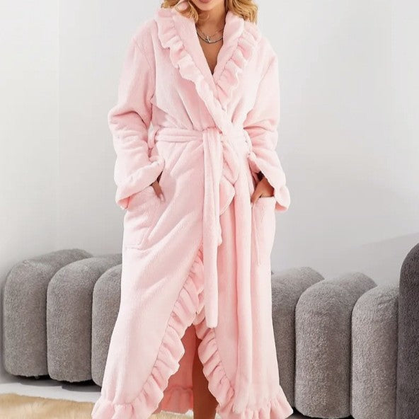 SASUKE™ - Classy Ruffle Hem Long Sleeve Robe