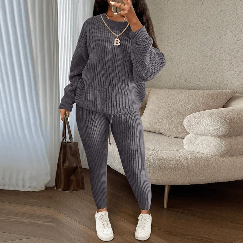 TAMA™ - Cozy Long Sleeve Sweater and Drawstring Pants Set