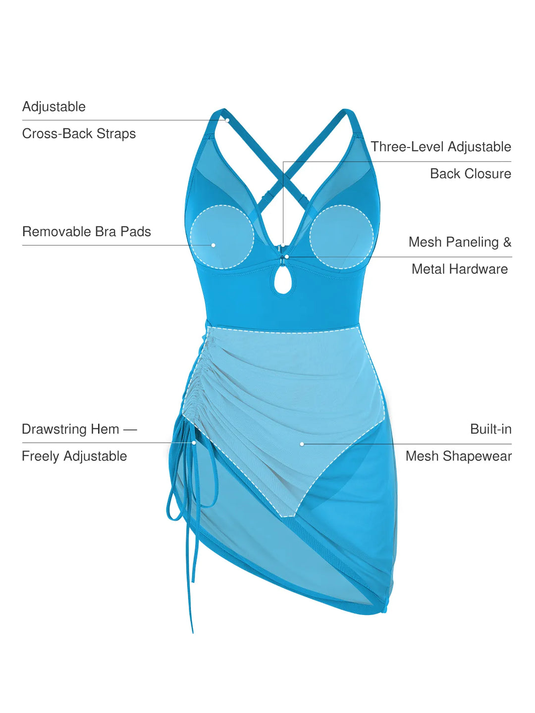 ANSA- Sculpting Mesh Stylish Swimsuit