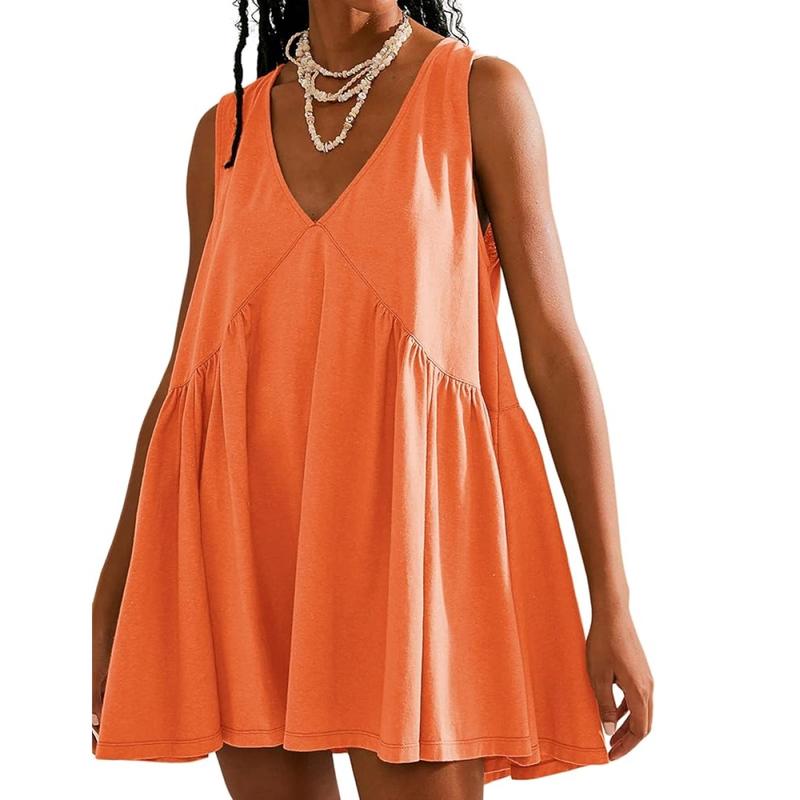 DANNA™ - Casual Women’s V-Neck Tank Dress with Flared A-Line