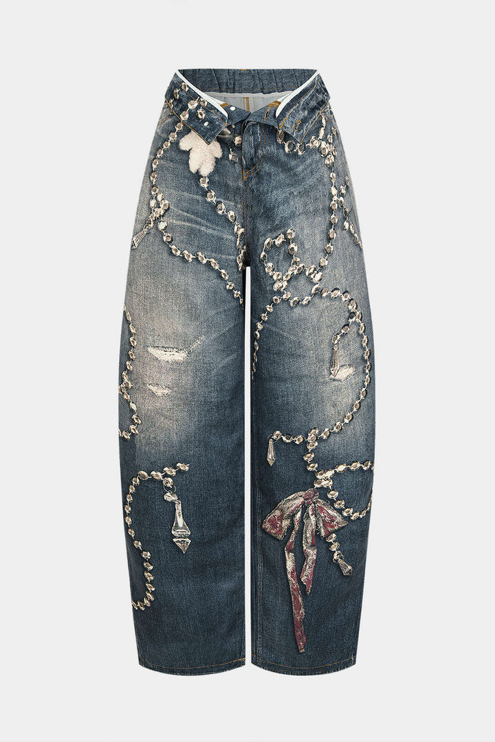 MAIA - Artistic Denim High Waist Jeans