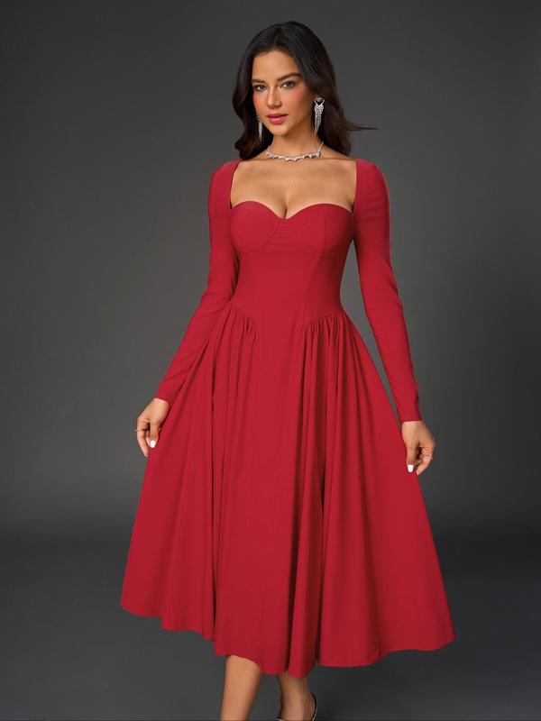 HOLLY™ - Elegant Ruched Tie-Back Sweetheart Neck A-Line Dress for Parties
