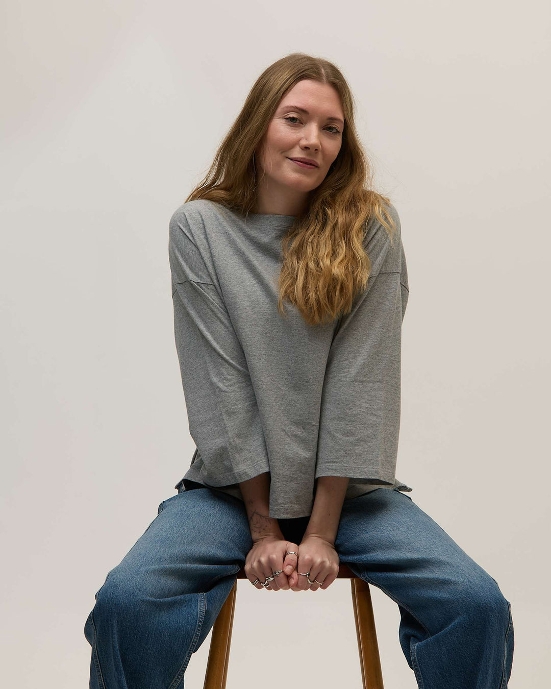 ALANNAH - Cotton Grey T-Shirt