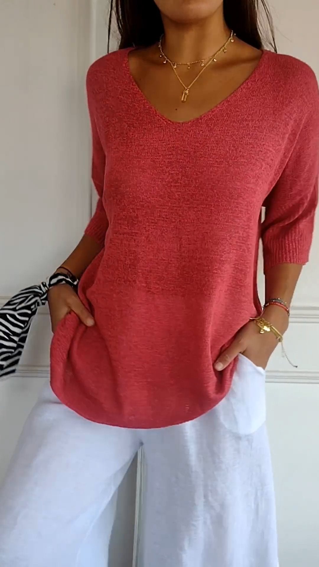 Casual V-Neck Top