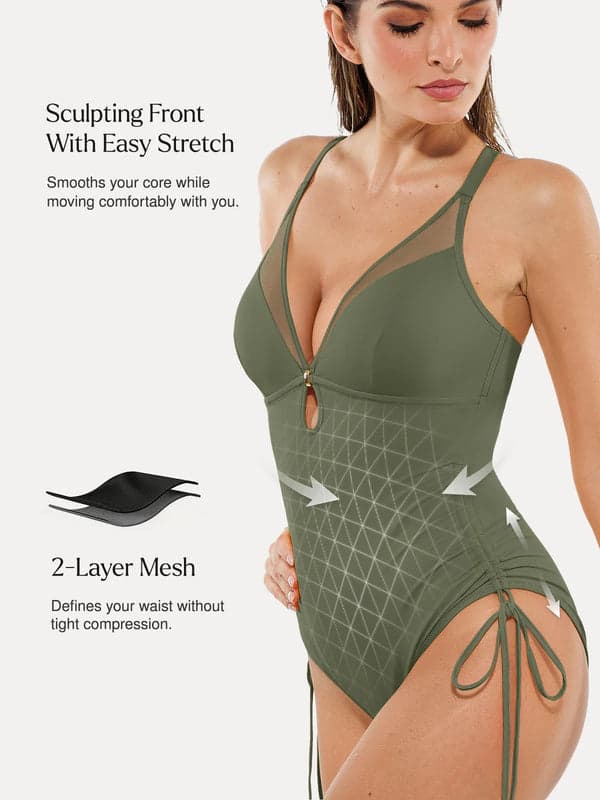 ANSA- Sculpting Mesh Stylish Swimsuit