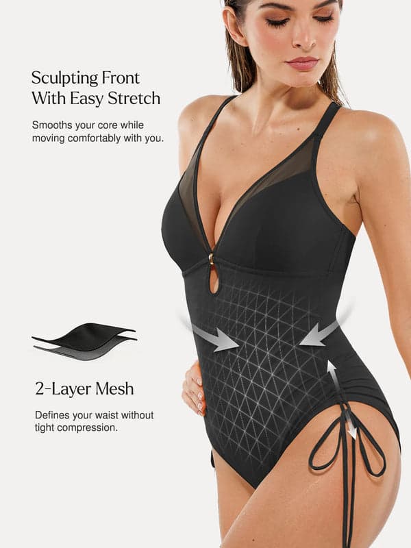 ANSA- Sculpting Mesh Stylish Swimsuit