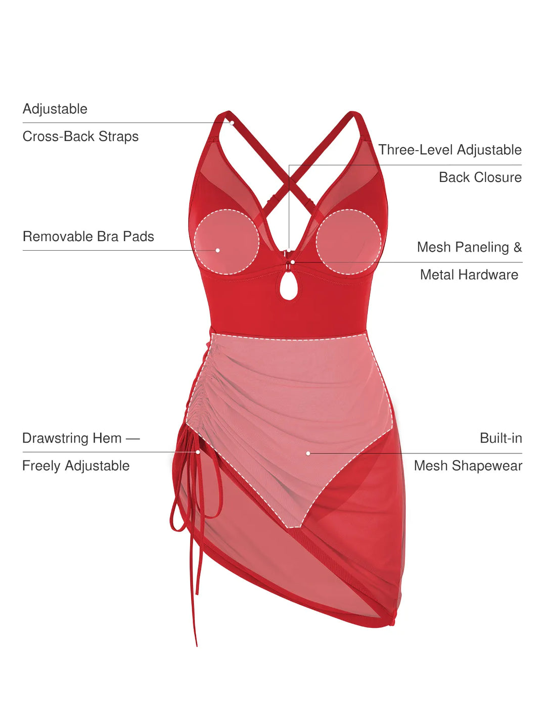 ANSA- Sculpting Mesh Stylish Swimsuit