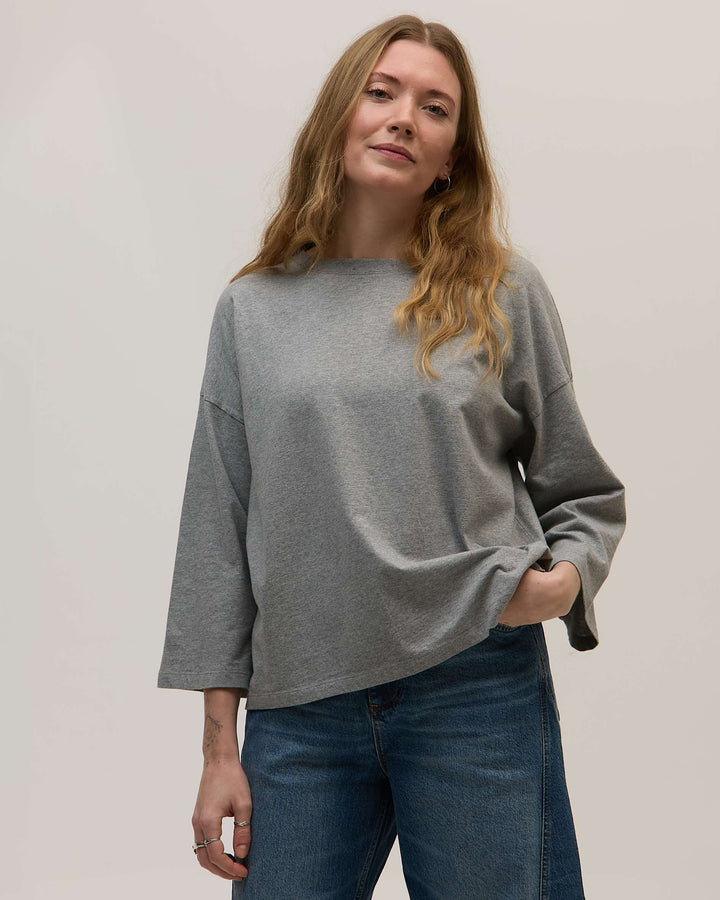 ALANNAH - Cotton Grey T-Shirt
