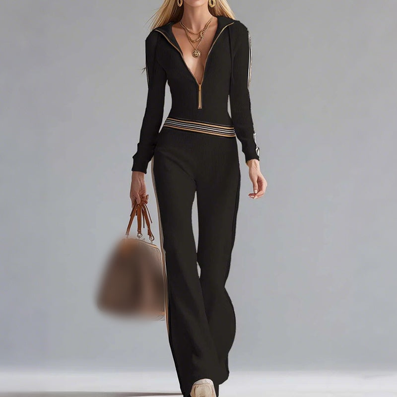 MARHA - Soft Ribbed Knit Jumpsuit