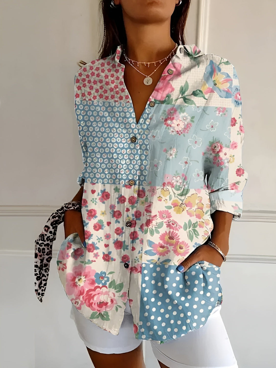 MELODIE™ – Elegant Floral Button Shirt